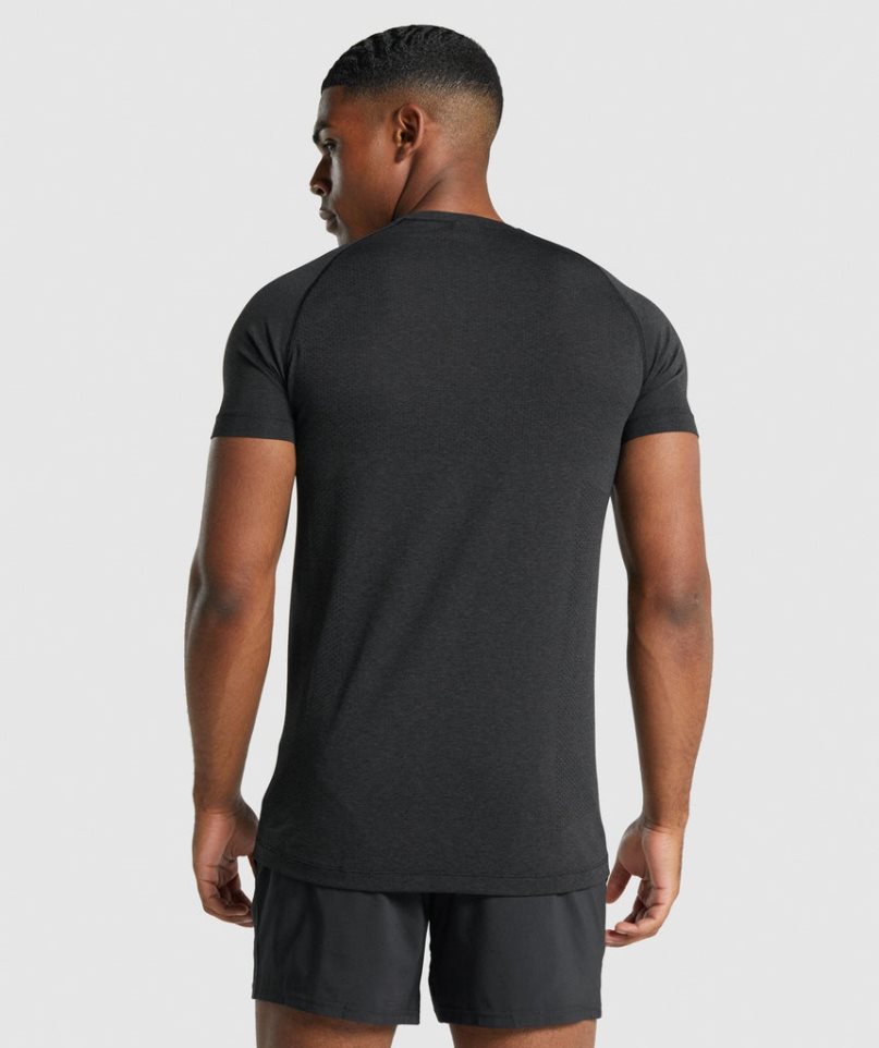 Men's Gymshark Vital Light Seamless T-Shirts Black | NZ 4ZXMOS